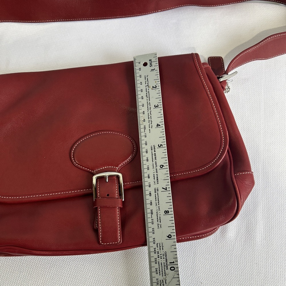Coach Bag Leather Red #7750 Shoulder Cross Body Bag - Picture 13 of 13